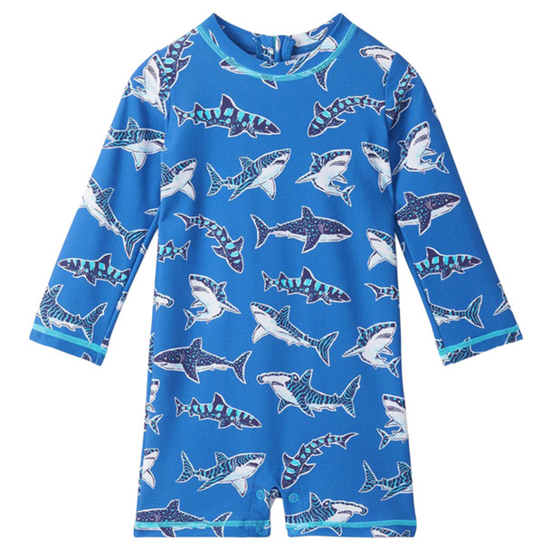 Hatley Infant Baby Boy's Patterned Sharks Long-Sleeve Rashguard Swimsuit