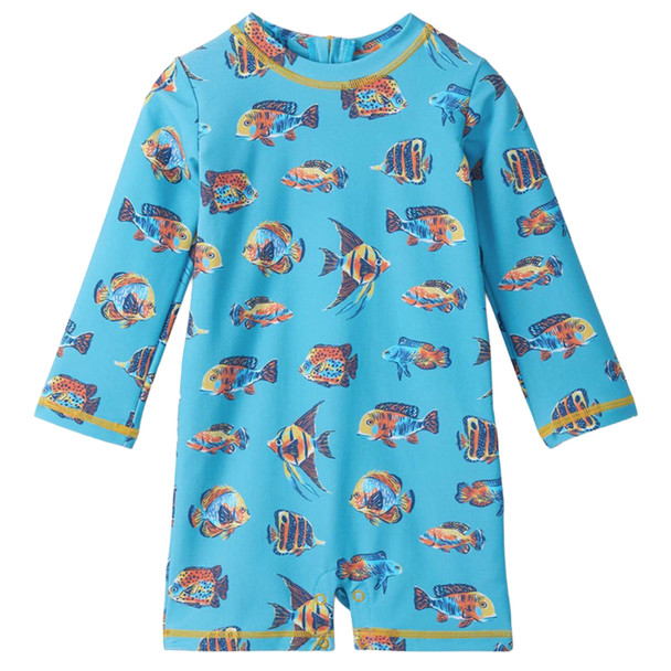 Hatley Infant Boy's Baby Tropical Ocean Long-Sleeve Rashguard Swimsuit
