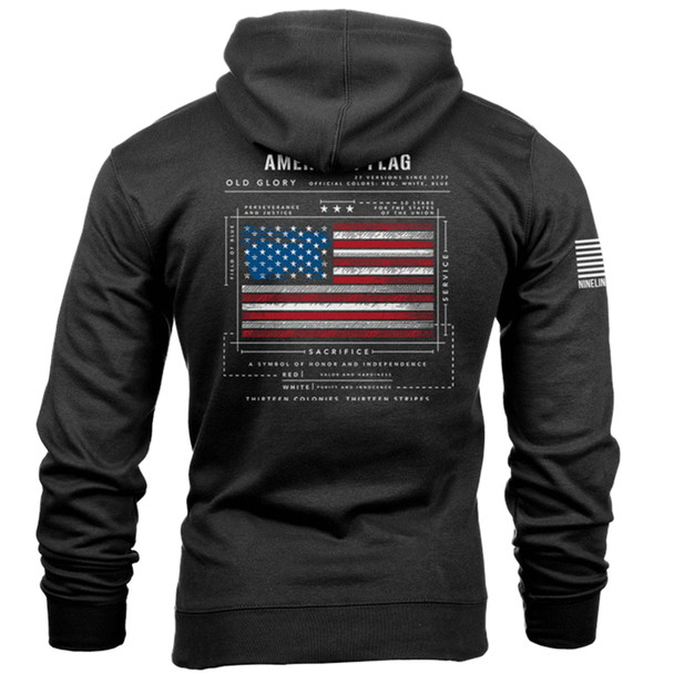 Nine Line Men's American Flag Schematic Hoodie