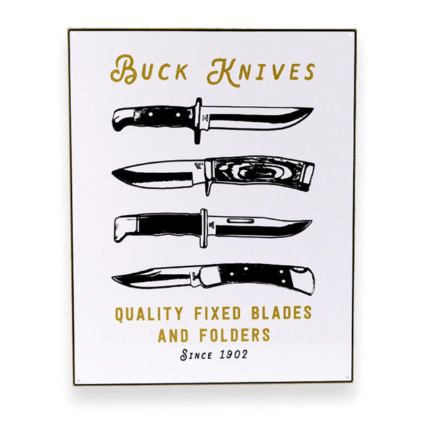 Buck Quality Blades Tin Tacker Sign