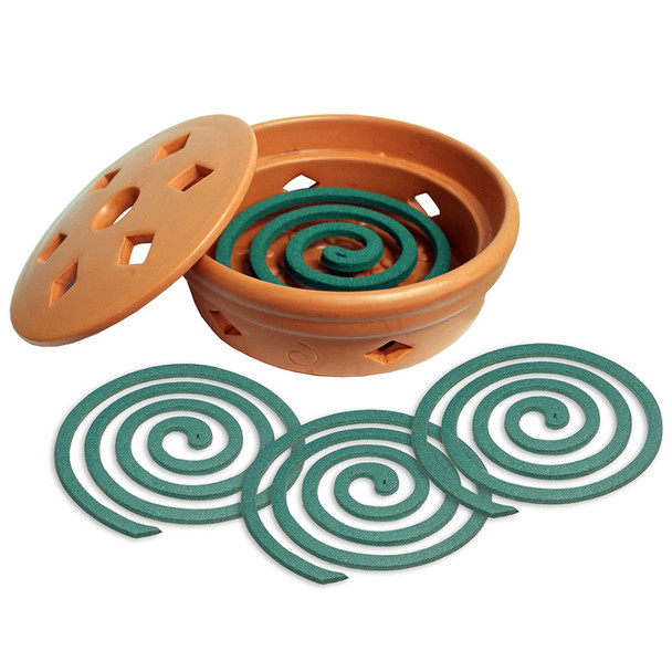 PIC Terra Cotta Burner w/ 4 Mosquito Repelling Coils