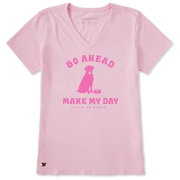 Life is Good Women's Go Ahead Make My Day Crusher-LITE V-Neck T-Shirt