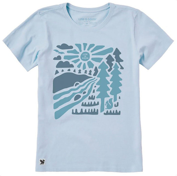 Life is Good Women's Mountain Stream Scene Short Sleeve Crusher Tee