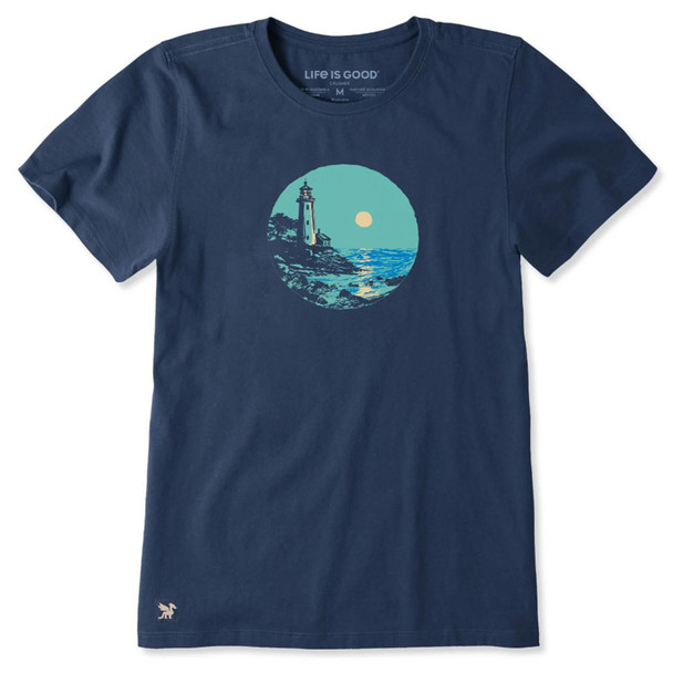 Life is Good Women's Lighthouse Moon Crusher-Lite T-Shirt