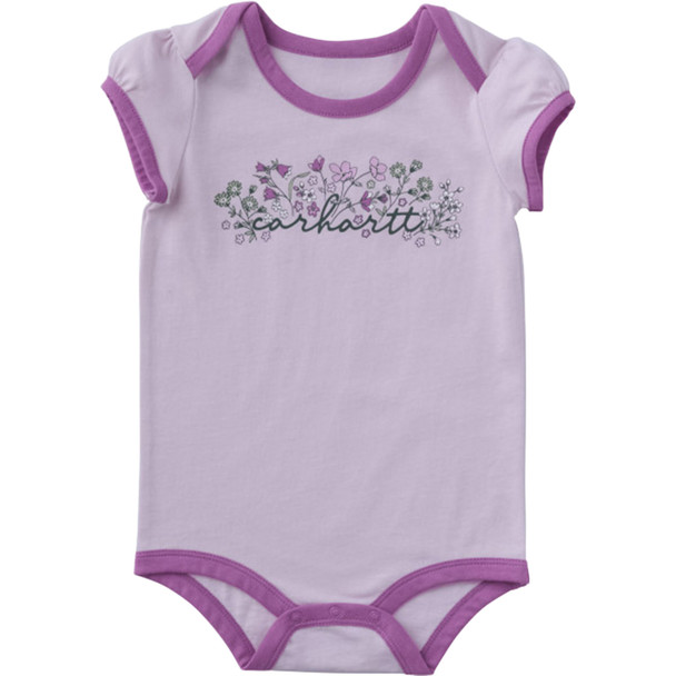 Carhartt Infant Girl's Floral Short-Sleeve Bodysuit Onesie