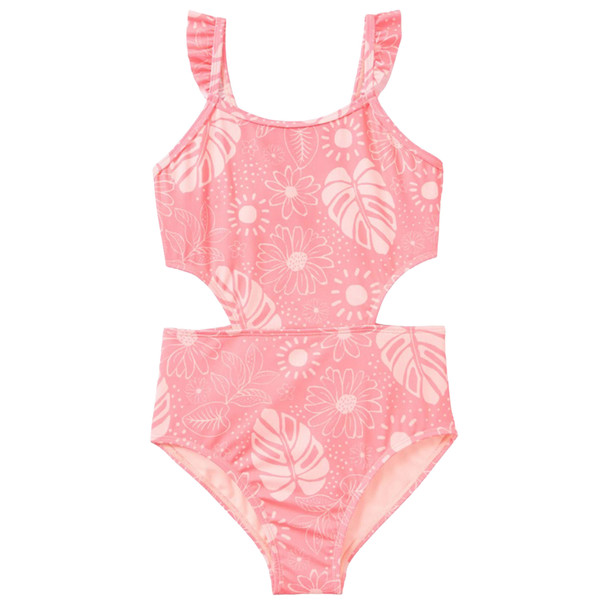 Breaking Waves Girl's Pop Tropical Swimsuit, One-Piece
