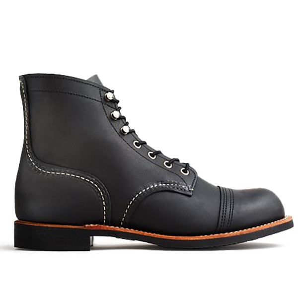 Red Wing Men's Iron Ranger 6" Black Harness Leather Unlined Work Boot