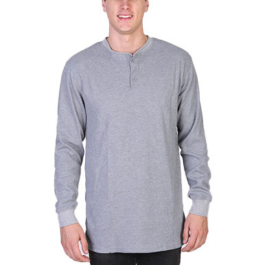 Maxxsel Apparel Men's 2-Button Henley Thermal Long-Sleeve Shirt