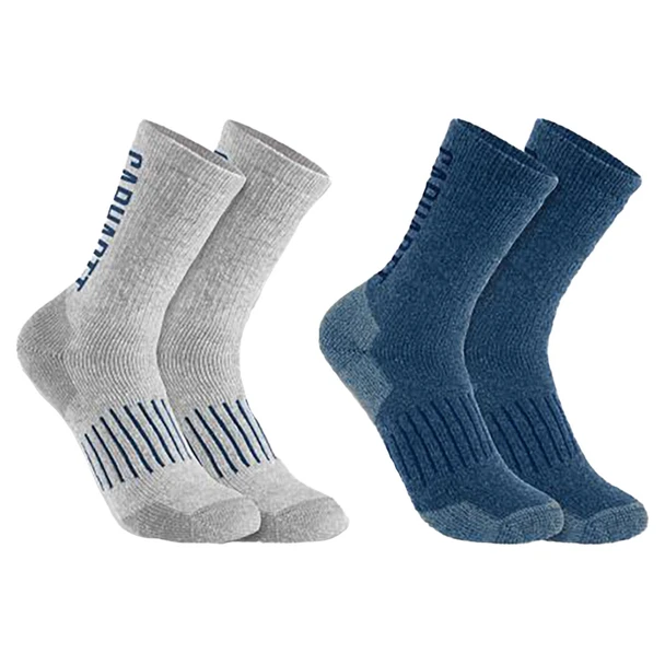 Carhartt Men's Midweight Synthetic-Wool Blend Logo Crew Sock 2-Pack