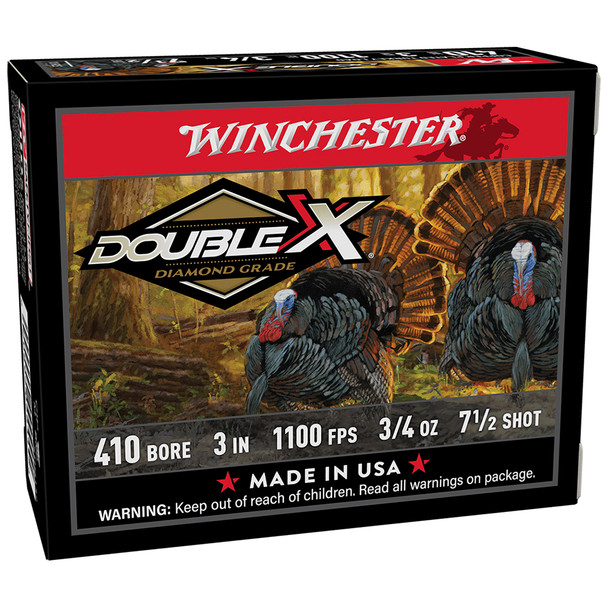 Winchester Double X Diamond Grade 410 Gauge 3" 3/4 oz. #7.5 Shotshell Ammo (10)