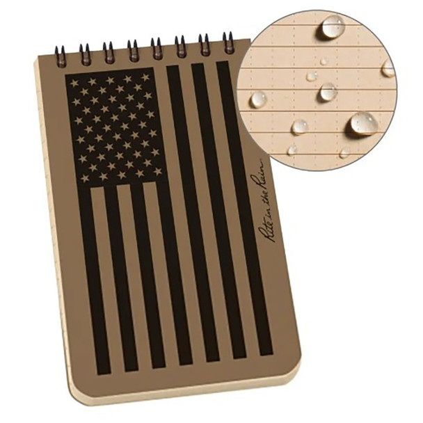 Rite In The Rain All-Weather Tan Flag Top Spiral Notebook - 3" x 5"