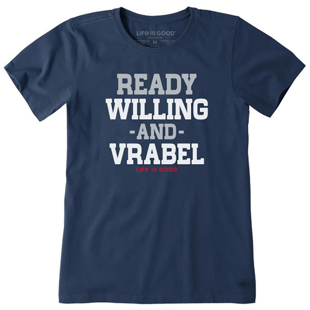 Life is Good Women's Ready Willing and Vrabel Short Sleeve Crusher Tee