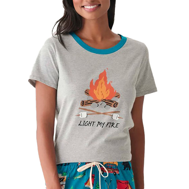 Hatley Women's Light My Fire Retro Camping Pajama T-Shirt