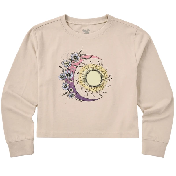 Life Is Good Youth Moon Flower Crusher Long-Sleeve Boxy Shirt