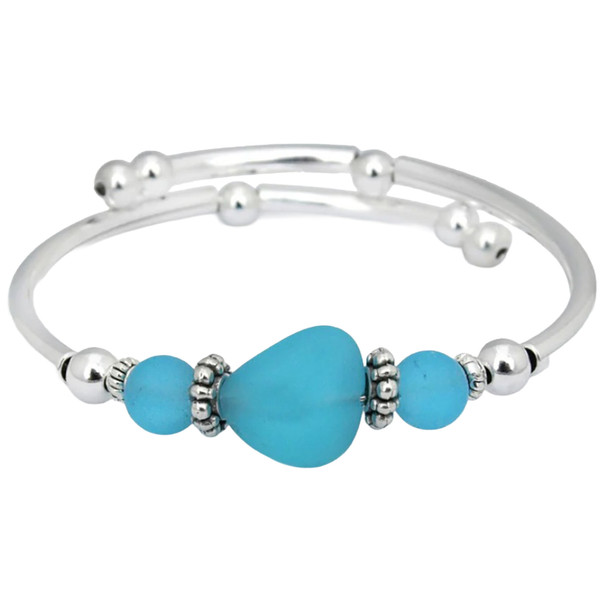 Crazyartgrrl Women's Aqua Sea Glass Bracelet