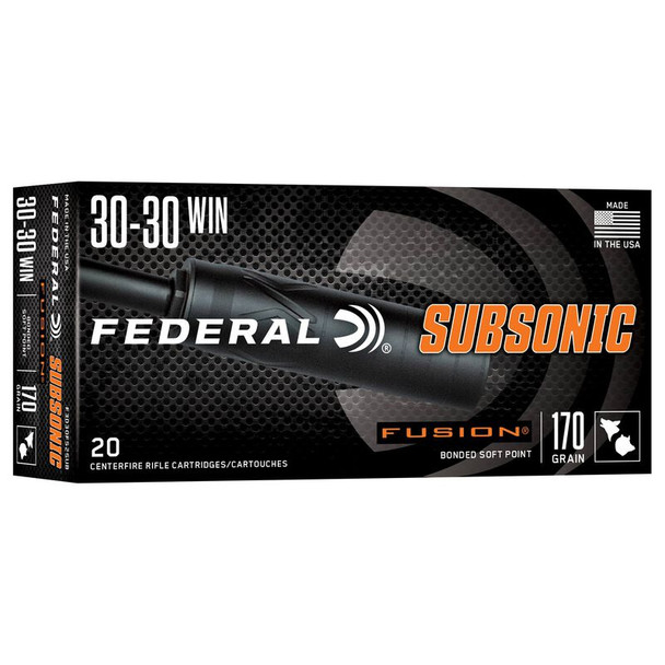 Federal Subsonic 30-30 Winchester 170 Grain Fusion SP Rifle Ammo (20)