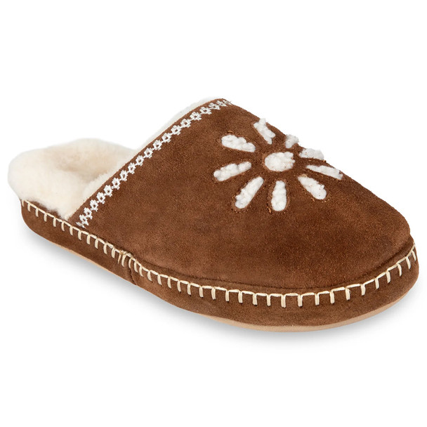 Acorn Women's Suede Flower Cutout Clog Slipper