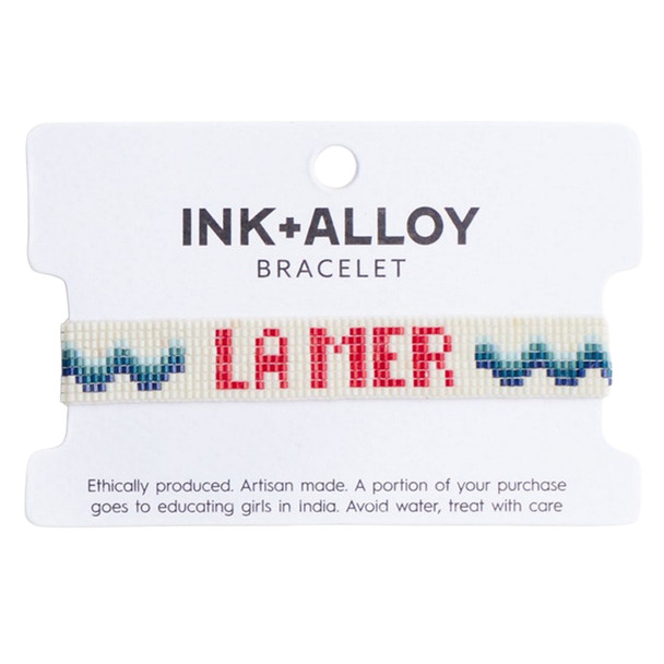 Ink & Alloy Women's Adjustable Beaded Gabby La Mer with Waves Ivory Bracelet