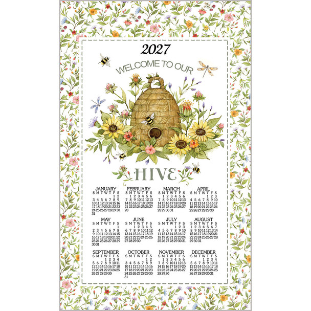 Kay Dee Designs 2027 Bee Floral Calendar Towel