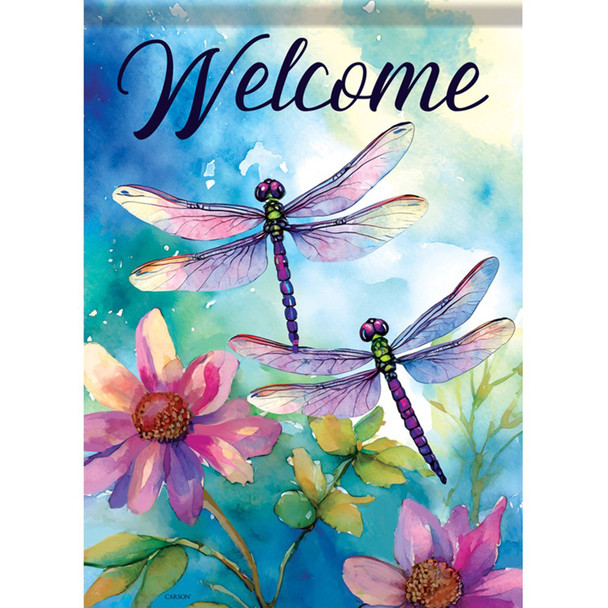 Carson Home Accents Dragonfly Splash DuraSoft Garden Flag