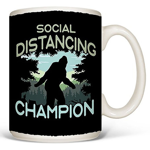 Earth Sun Moon Social Distancing Champ Mug