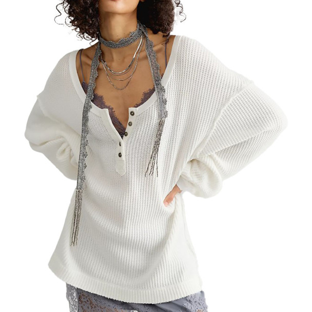 Free People Women's We The Free Montreal Oversized Thermal Henley
