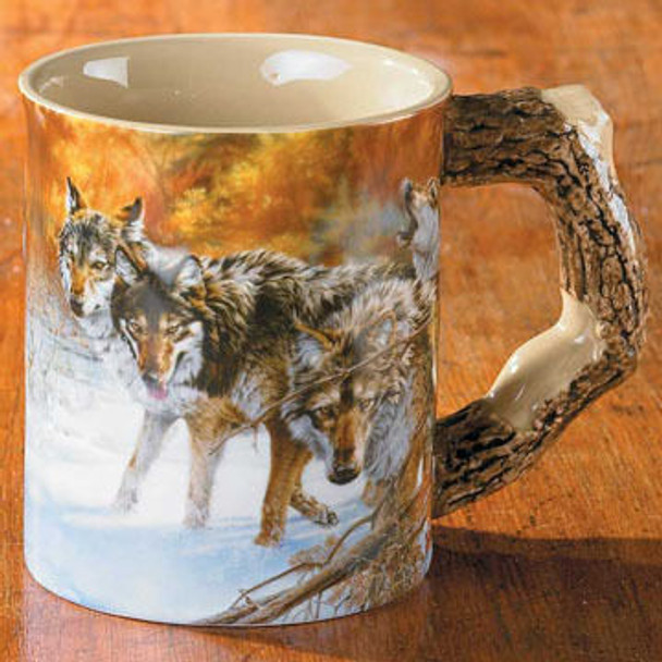Wild Wings Wolves Sculpted Mug