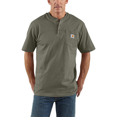 Carhartt Men's Loose Fit Heavyweight Pocket Henley Short-Sleeve T-Shirt