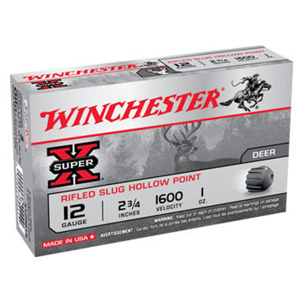 Winchester Super-X 12 GA 2-3/4" 1 oz. Rifled HP Slug Ammo (5)