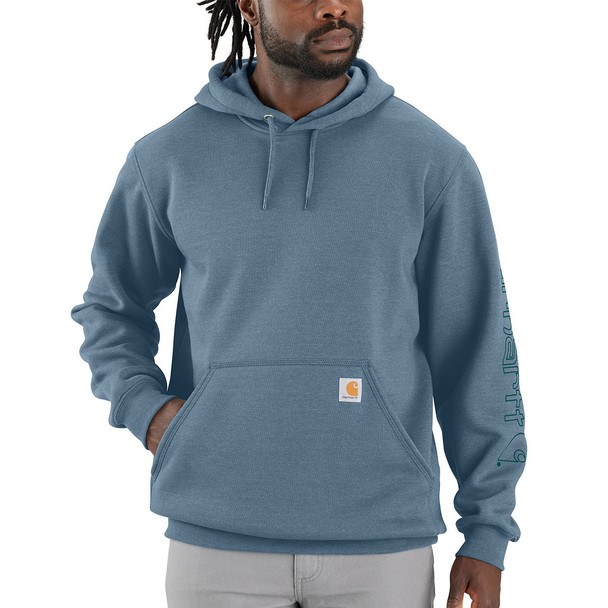 Carhartt Men's Loose Fit Midweight Hooded Logo-Sleeve Sweatshirt