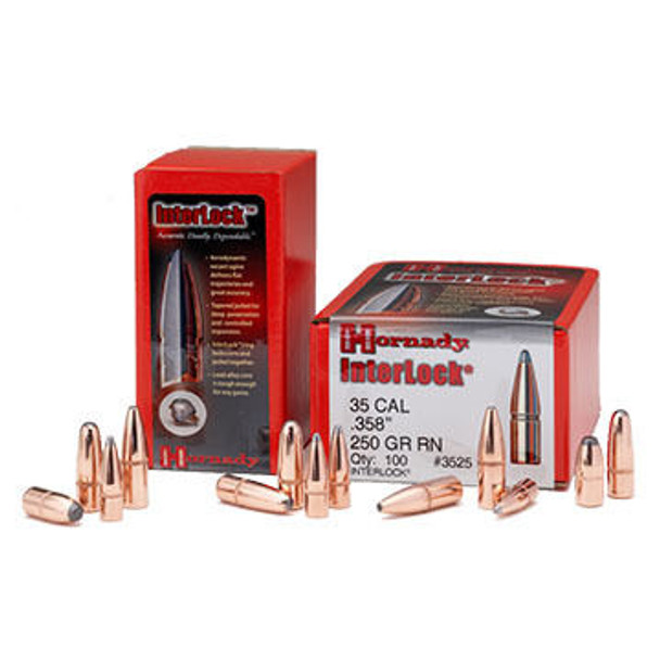 Hornady Interlock 35 Cal. 200 Grain .358" SP-RP Rifle Bullet (100)