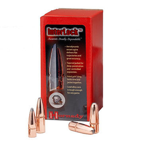 Hornady Interlock 8mm 170 Grain .323" RN Rifle Bullet (100)