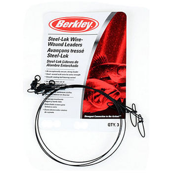 のの Berkley Ball Bearing Steel-Lok Wire-Wound Saltwater Leader - 3 Pk