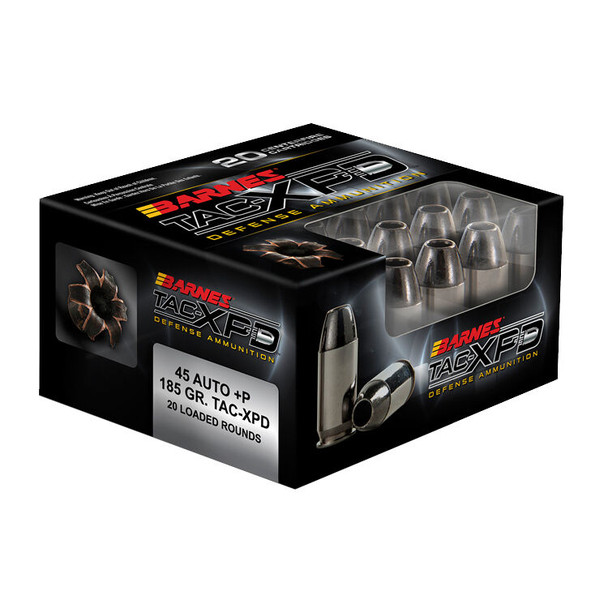 Barnes TAC-XP 45 Auto +P 185 Grain HP Handgun Bullet (20)