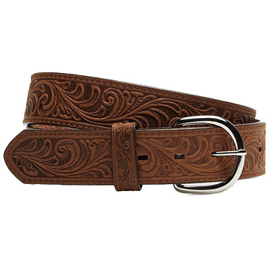 Leegin Creative Leather Men's Scroll Tooled Belt