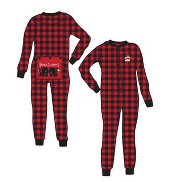 Lazy One Women's Bear Cheeks Plaid Flapjack