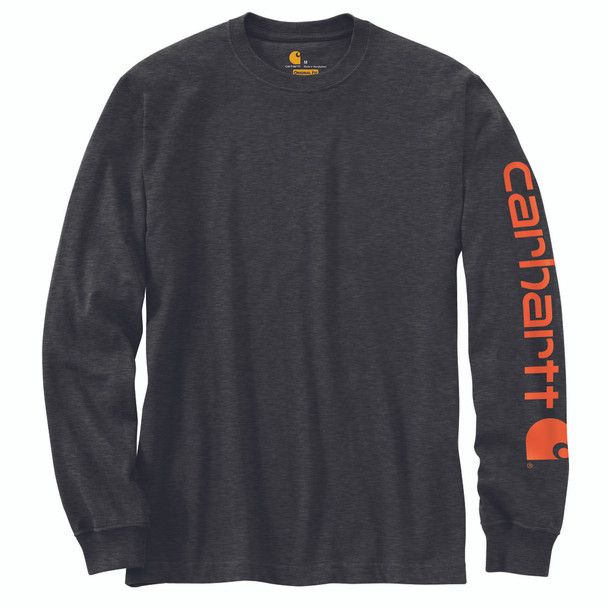 Carhartt Men's Big & Tall Loose Fit Heavyweight Graphic Logo Sleeve Long-Sleeve T-Shirt