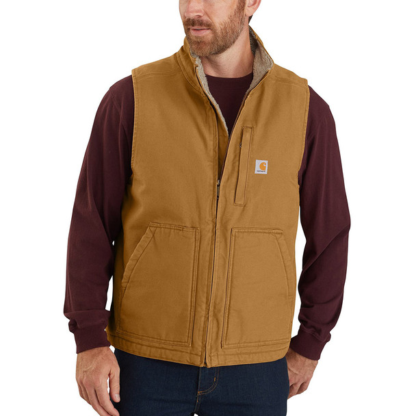 Carhartt Men's Big & Tall Loose Fit Washed Duck Sherpa-Lined Mock