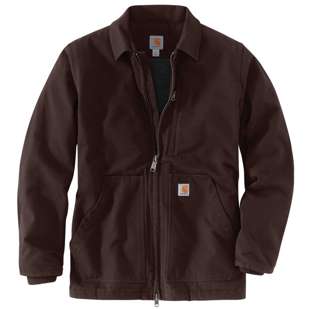 Carhartt Men's Loose Fit Washed Duck Sherpa-Lined Coat