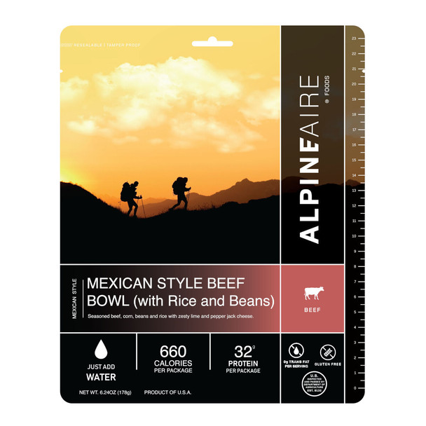 AlpineAire Mexican Style Grilled Beef Bowl GF Meal - 2 Servings