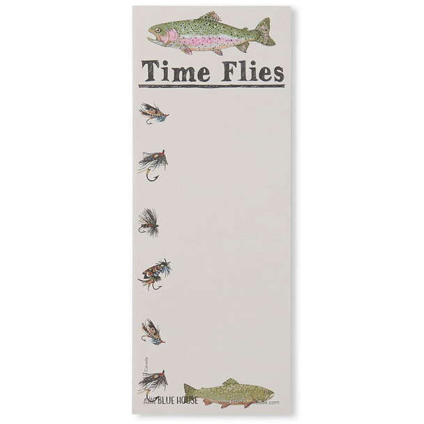Hatley Little Blue House Time Flies Magnetic List Notepad