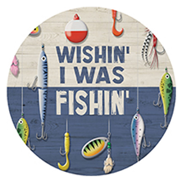Carson Home Accents Wishin' Fishin' Round Car Coaster