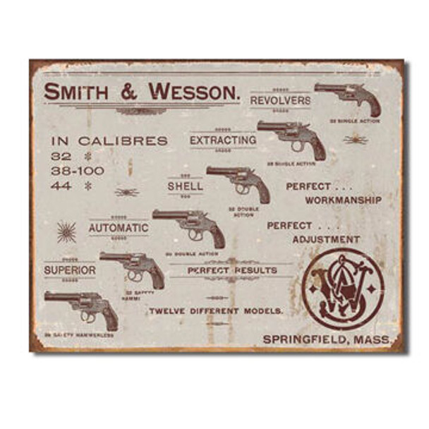 Desperate Enterprises Smith & Wesson Revolvers Tin Sign