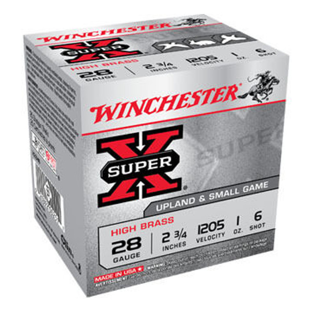 Winchester Super-X High Brass 28 GA 2-3/4" 1 oz. #6 Shotshell Ammo (25)