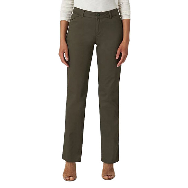 Lee Jeans Women's Wrinkle Free Relaxed Fit Straight Leg Pant - Frontier Olive