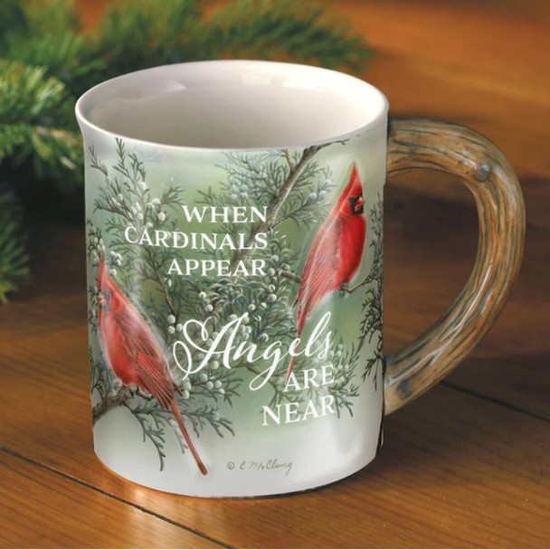 Wild Wings Angels Are Near Cardinals Sculpted Mug