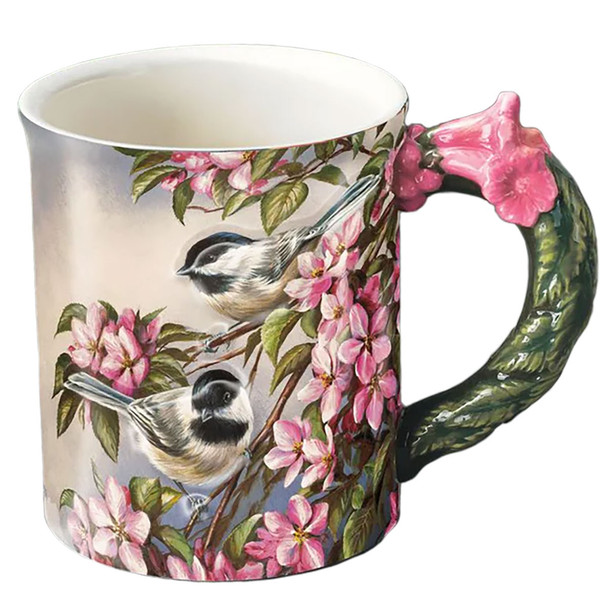Wild Wings Crabapple Pair Sculpted Mug