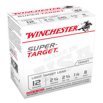 Winchester Super-Target 12 GA 2-3/4" 1-1/8 oz. #8 Shotshell Ammo (250)