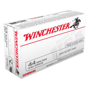 Winchester USA 44 Remington Magnum 240 Grain JSP Handgun Ammo (50)