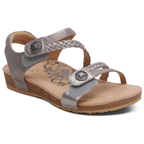 Aetrex Women's Jillian Braided Quarter Strap Sandal